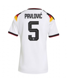 Billige Fotballdrakt Tyskland Aleksandar Pavlovic #5 Replika Hjemmedrakt Dame VM 2026 Kortermet Billige Fotballdrakt Tyskland Aleksandar Pavlovic #5 Replika Hjemmedrakt Dame VM 2026 Kortermet